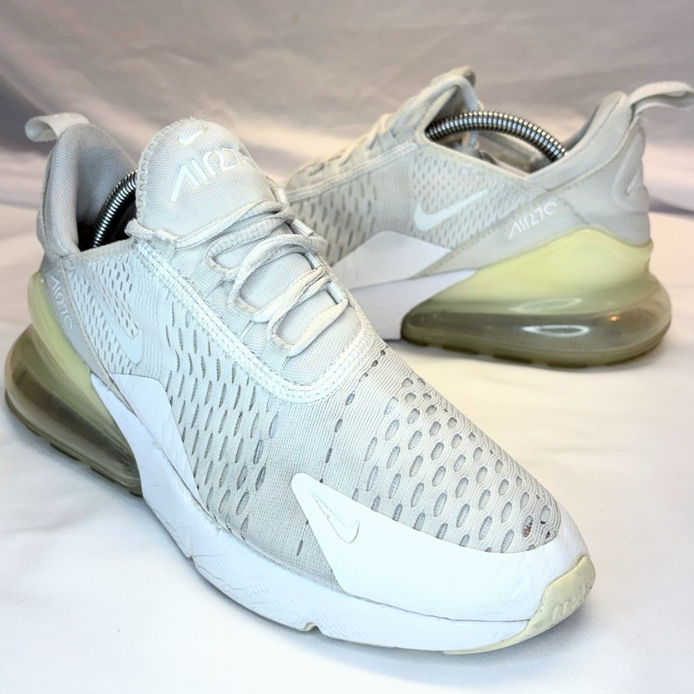 Nike Air Max 270 Triple White Kids 5.5Y Womens‎ 7 Sneakers 943345-103